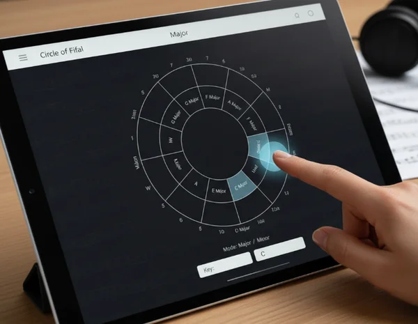 Interactive Circle of Fifths tool for songwriting
