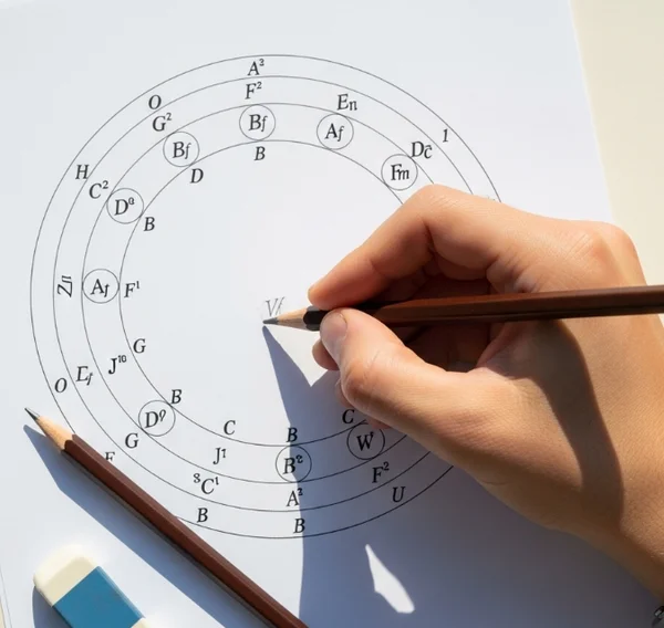Pratiquer le Cercle des Quintes en dessinant pour une mémorisation rapide.