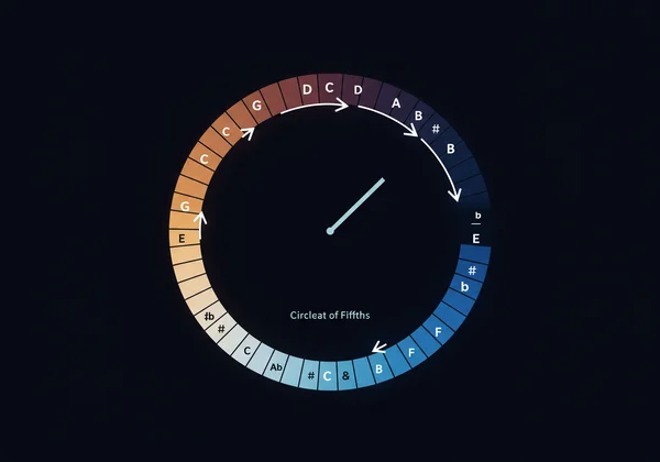 Visual representation of the Circle of Fifths with keys.
